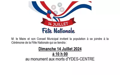Invitation 14 Juillet Fête Nationale